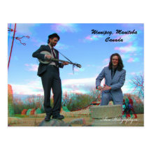 musiciens de rue 3D aux fourchettes Carte Postale
