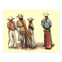Musiciens haïtiens de rue carte postale