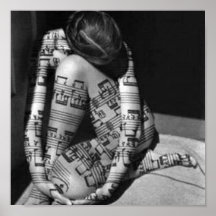 Musique-artiste, blanc et noir posters