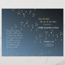 Musique dans la couverture de programme de Mitzvah Prospectus En Couleur