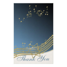 Musique dans les notes de Merci d'air Papier À Lettre Customisable