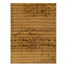 Musique de feuille vintage par Johann Sebastian Ba Cartes Postales