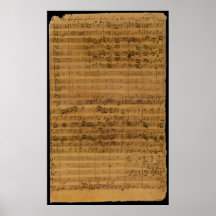 Musique de feuille vintage par Johann Sebastian Ba Posters