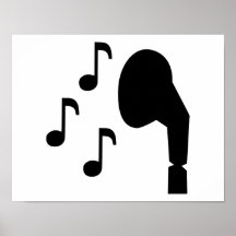 Musique de notes d'écouteurs affiche