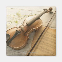 Musique de violon et de feuille magnets pour réfrigérateur
