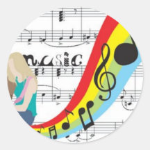 Musique notes couleurs adhésif