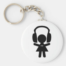 Musique pop d'écouteurs porte-clefs