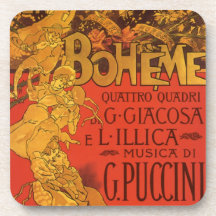 Musique vintage de Nouveau d'art ; Opéra de Boheme Dessous-de-verre