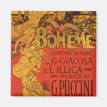 Musique vintage de Nouveau d'art ; Opéra de Boheme Magnets Pour Réfrigérateur