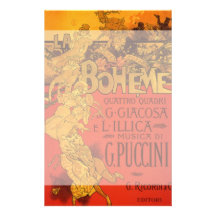 Musique vintage de Nouveau d'art ; Opéra de Boheme Papier À Lettre Personnalisable