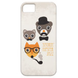 Mustache hipster fox cat and bear illustration iPhone 5 covers