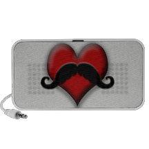 Mustache Red Heart PC Speakers