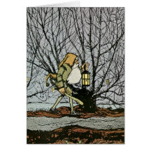 Nain avec une lanterne carte de vœux