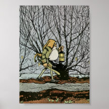 Nain avec une lanterne poster