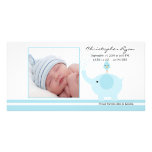 Naissance bleue Annoucement de bébé d'éléphant Modèle Pour Photocarte
