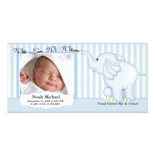 Naissance douce de bébé d'éléphant photocartes