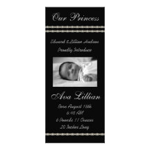 Naissance noire et blanche Annoucements de bébé de Invitations Personnalisées