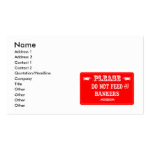 N'alimentez pas les banquiers modèles de cartes de visite