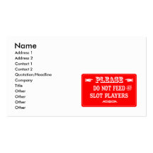 N'alimentez pas les joueurs de fente cartes de visite professionnelles