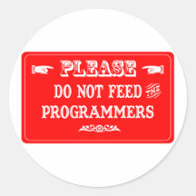 N'alimentez pas les programmeurs autocollants