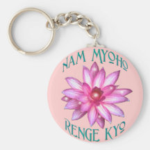 Nam Myoho Renge Kyo avec la conception de fleur de Porte-clés