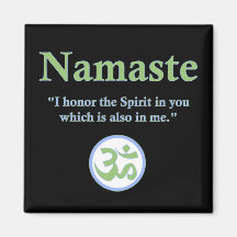 Namaste - avec la citation et le symbole de l'OM Aimant