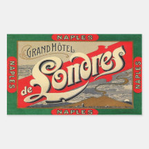 Naples (Grand Hotel de Londres) Autocollant En Rectangle