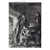 Napoléon couvant par le feu carte de vœux