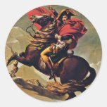 Napoléon croisant les Alpes, par David Jacques-Lou Autocollants Ronds