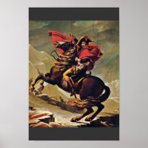 Napoléon croisant les Alpes, par David Jacques-Lou Affiche