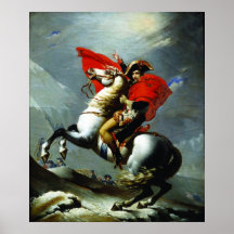 Napoléon croisant les Alpes Affiche