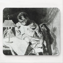 Napoléon étudiant ses cartes par la lumière artifi tapis de souris