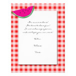 Nappe et invitation rouges et blanches de pastèque