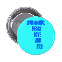 Natation : Amour de paix   et     H2O Pin's Avec Agrafe