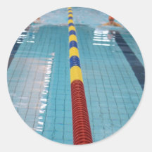 natation autocollant rond