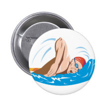 Natation de nageur rétro badge
