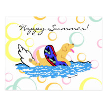 Natation jaune de Labrador Carte Postale