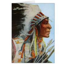 Natif américain en chef de Blackfeet de robe longu Carte De Vœux