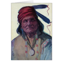 Natif américain en chef de Geronimo Apache Cartes De Vœux