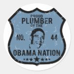 Nation d'Obama de plombier Autocollant Rond
