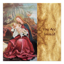NATIVITÉ AVEC DES ANGES - MAGIE DE NOËL INVITATIONS PERSONNALISÉES
