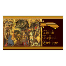 Nativité médiévale cartes de visite personnelles