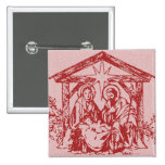 Nativité rouge badge avec épingle