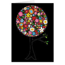 Nature colorée lunatique d'arbre de bruit de fleur cartes