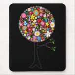 Nature colorée lunatique d'arbre de bruit de fleur tapis de souris