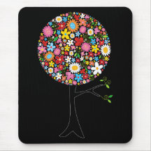 Nature colorée lunatique d'arbre de bruit de fleur tapis de souris