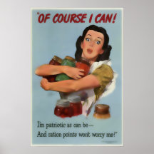 "Naturellement je peux !" Affiche vintage de guerr