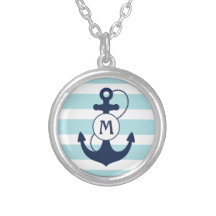 Nautical Anchor Monogram Pendants