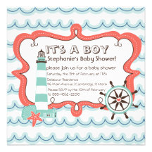 Nautique bleu c'est une invitation de baby shower 