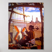 Navajo au travail en vallée de monument posters